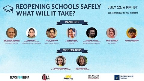 Health experts, educators, students, and parents come together to discuss the safe reopening of schools