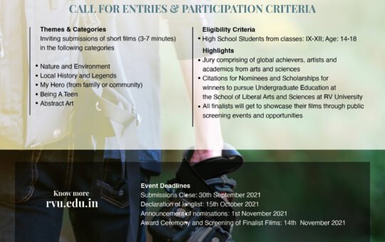 RV University announces a pan-India filmmaking competition for high school students