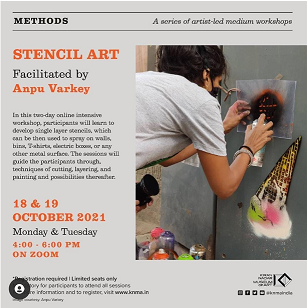 KNMA’s Online Workshop: STENCIL ART – Facilitated by Anpu Varkey
