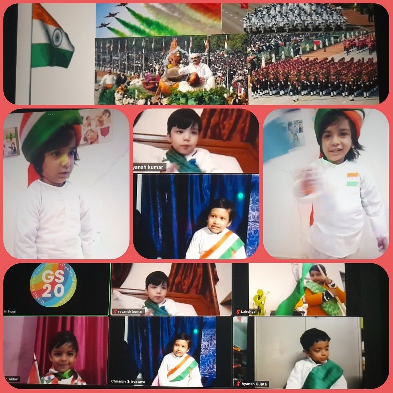 GIIS Noida Pre Primary Students during Virtual Republic Day Celebration