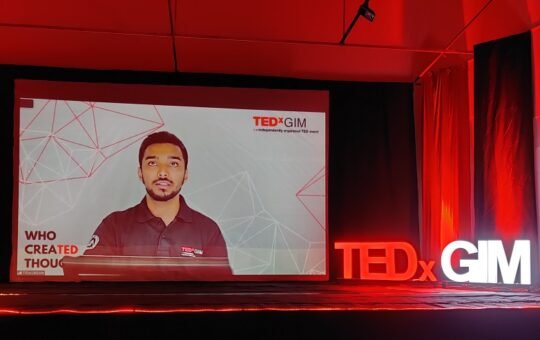 Rahul Nainwal, social entrepreneur & co-founder of iVolunteer speaking at TEDX event at GIM