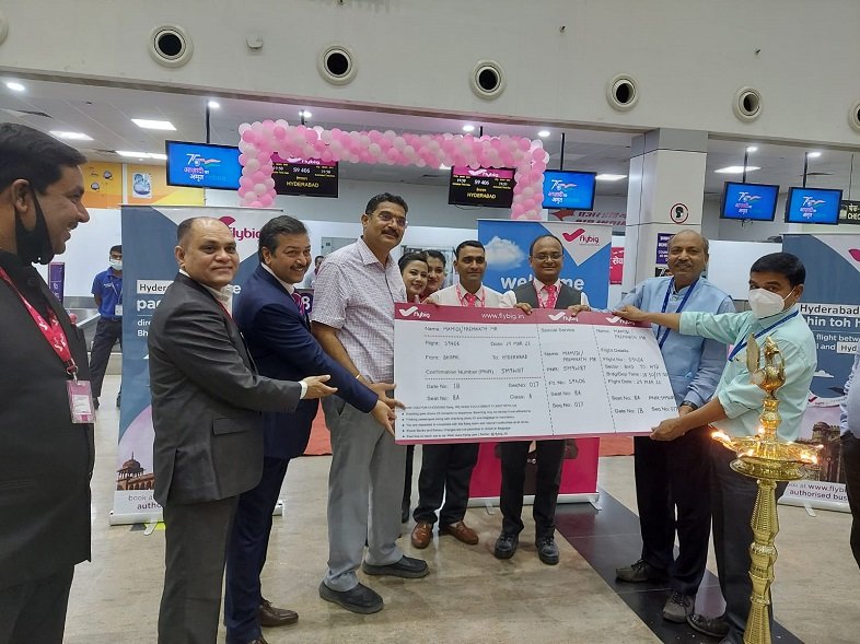 flybig Buddy Boarding Pass given to Mr.Premnath by flybig team and Airport officials