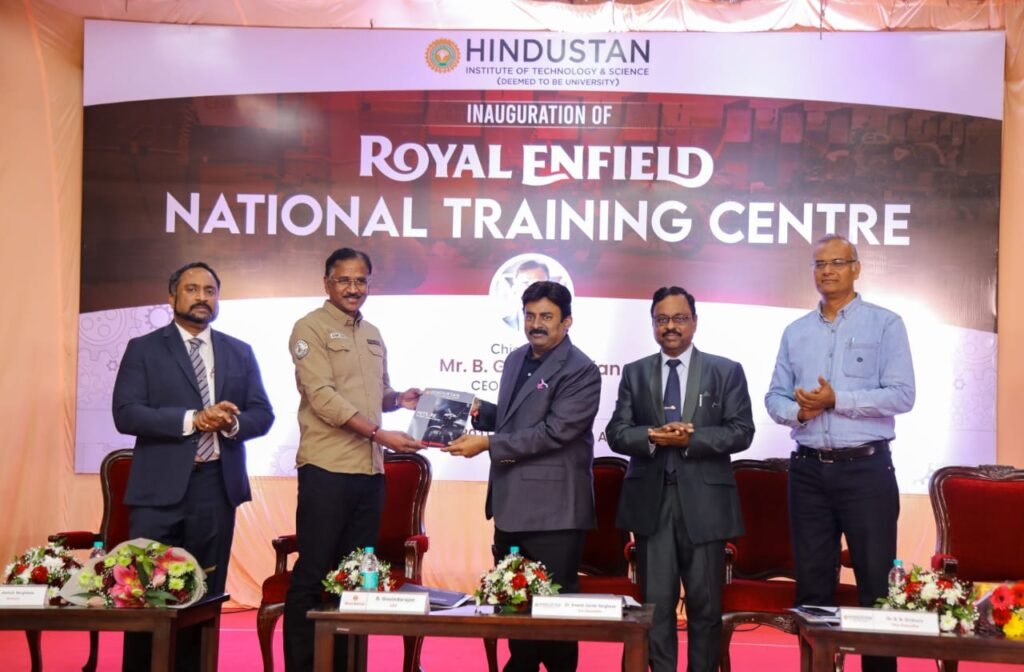 Mr. B. Govindarajan, CEO, Royal Enfield and Dr. Anand Jacob Verghese, Pro-Chancellor,HITS during the launch of Royal Enfield Experiential Training Hub along with other Dignitaries