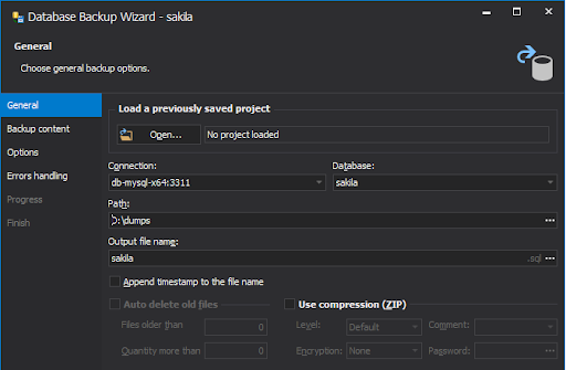 Configure the backup settings