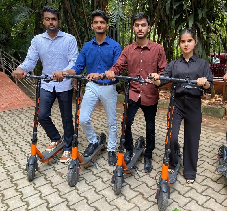Presidency University Students at the launch of the Rooster Scooter at Press Club