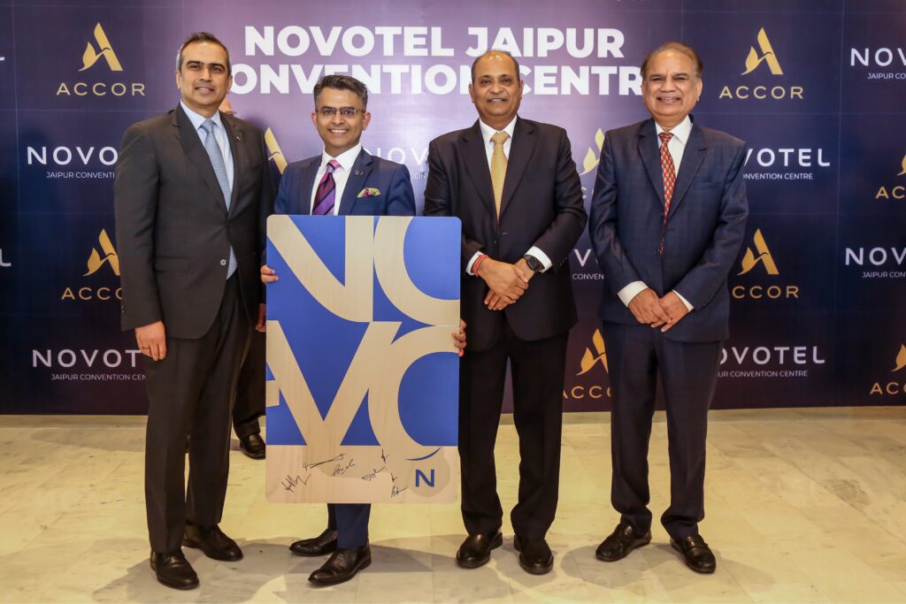 (L-R)Puneet Dhawan,South Asia’s VP Operations,Accor India_Manuj Ralhan,GM of Novotel Jaipur Convention Centre & JECC,Pramod Kumar Agarwal,Chairman,Derewala Group & Harimohan Dangayach,Chairman,Dangayach Gr