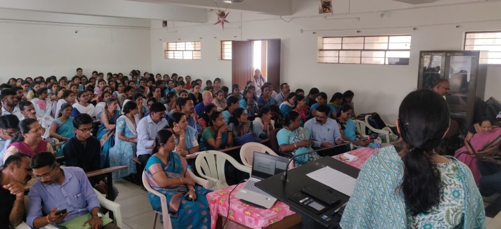 RV College students listen to the speaker at the CBM India's World Autism Awareness Day event