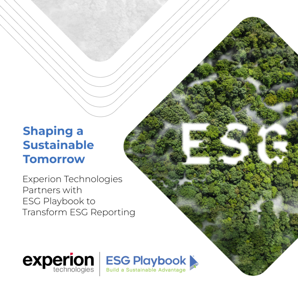 Experion Technologies alliance with ESG Playbook