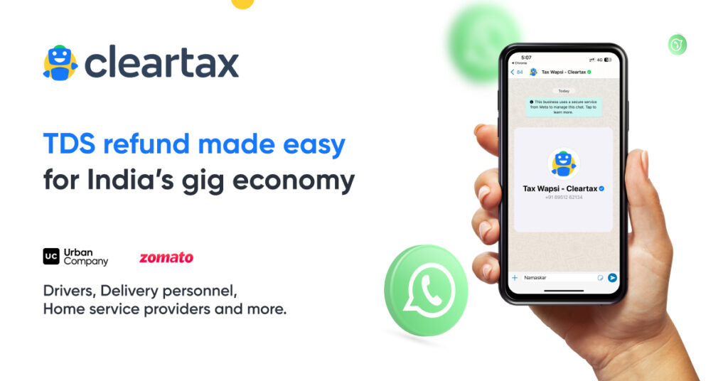 ClearTax launches Tax filing on WhatsApp for India's 2 crore Gig workers