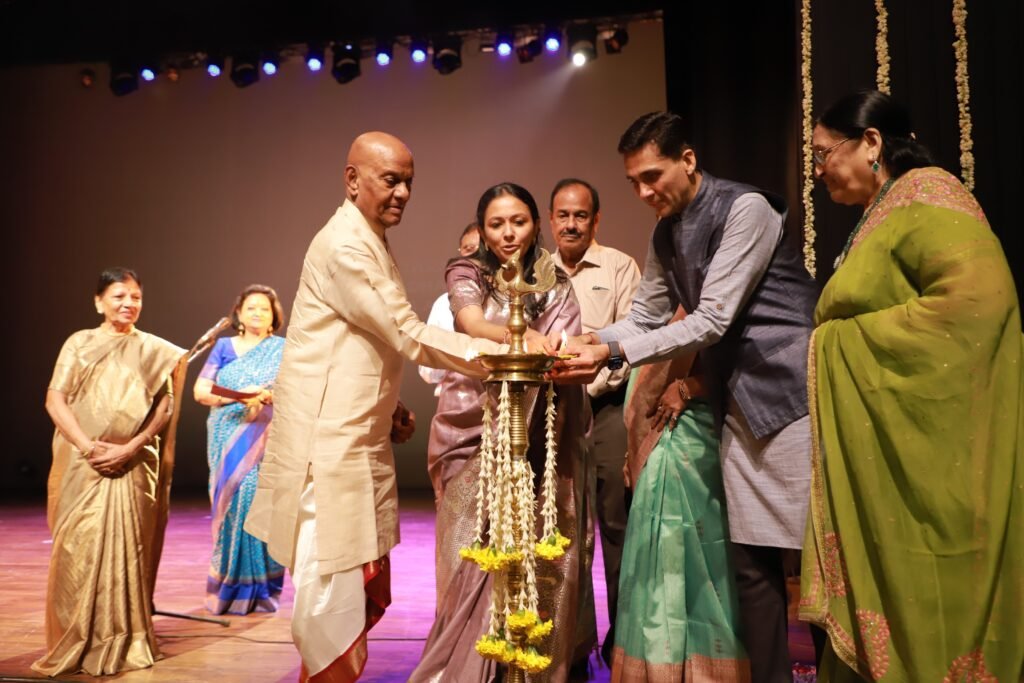 Lighting of the lamp at RANGAPRAVESHAM’ – A Kuchipudi Dance Recital by their disciple Aadya Gupta