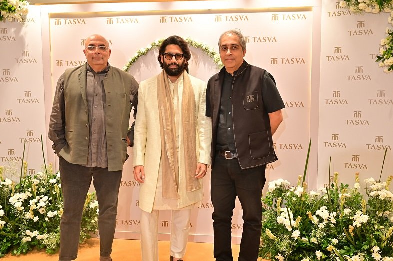 Tarun Tahiliani (Designer), Naga Chaitanya (Actor)and Ashish Mukul, Brand Head Tasva